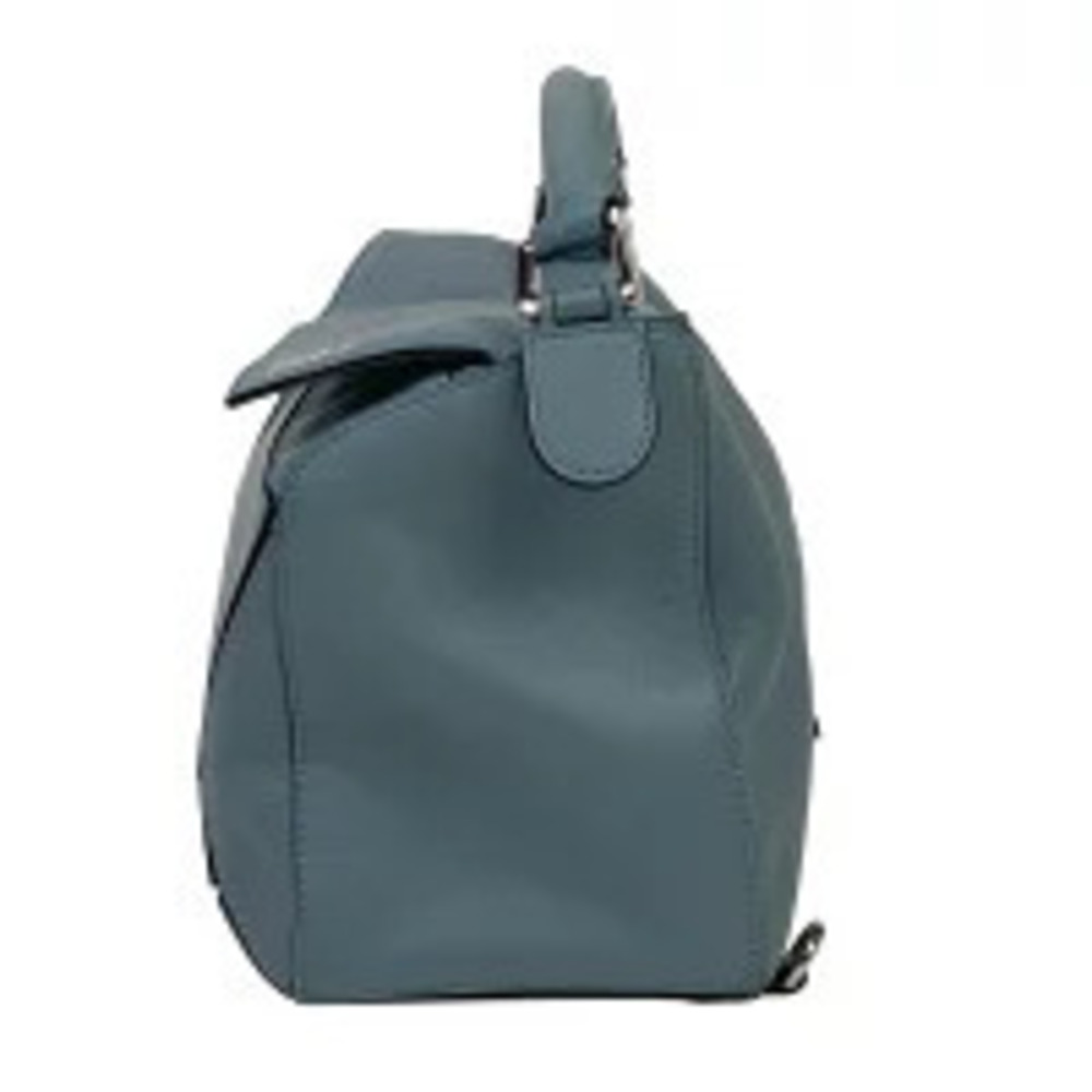 Loewe Handbag Blue Anagram Leather Puzzle Gray Shoulder Bag Blue Gray